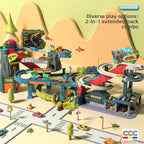 Children's Dinosaur Winding Road City Combination Track Car Adventure Parking Building Educational Toy for Boys