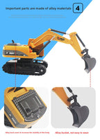 2.4G Alloy Remote Control Excavator Dump Truck Bulldozer Engineering Vehicle Toy Bilingual