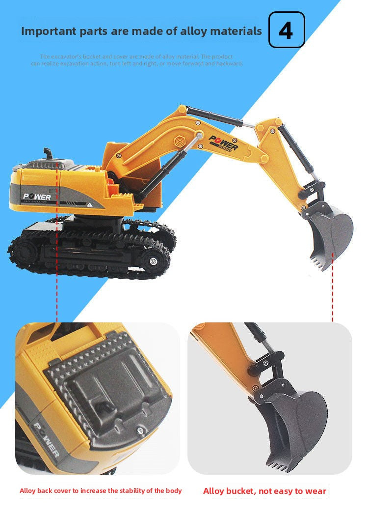 2.4G Alloy Remote Control Excavator Dump Truck Bulldozer Engineering Vehicle Toy Bilingual