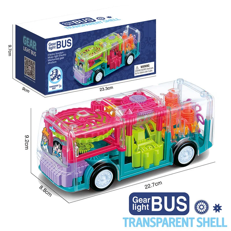 Children's Toy Transparent Gear Electric Toy Train Sound Light And Music Simulation Harmony EMU High-speed Rail Christmas Gifts