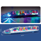 Children's Toy Transparent Gear Electric Toy Train Sound Light And Music Simulation Harmony EMU High-speed Rail Christmas Gifts