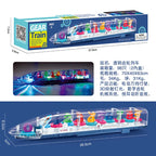 Children's Toy Transparent Gear Electric Toy Train Sound Light And Music Simulation Harmony EMU High-speed Rail Christmas Gifts