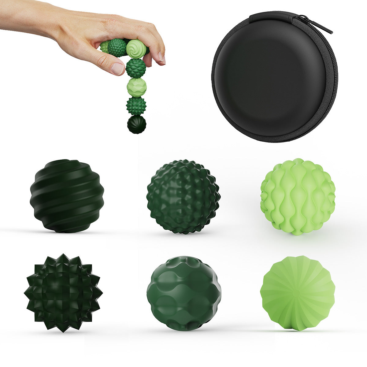 Cross-border new children's sensory toys silicone magnetic ball multi-texture sensory ball puzzle decompression toy spot