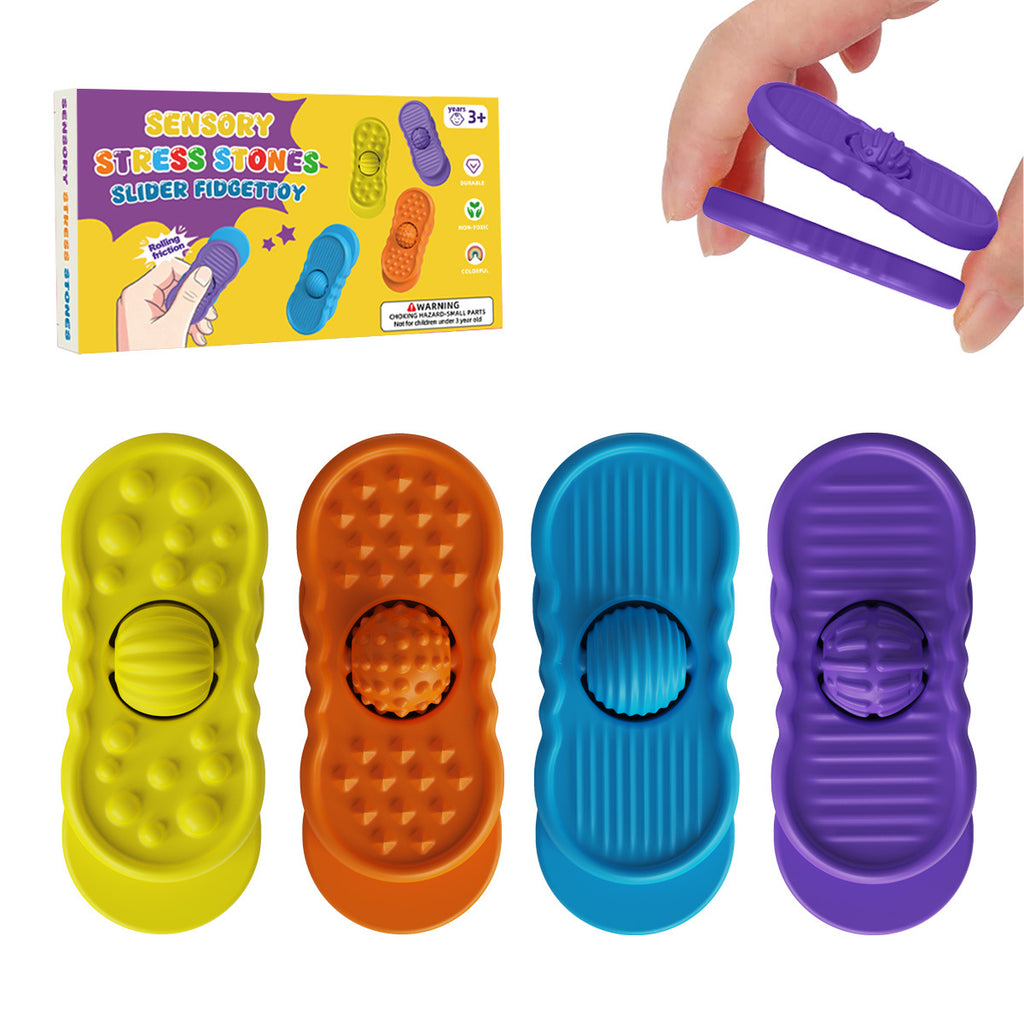 Sensory Fidget Toys Multi-textured sliding decompression board Children's sensory silicone toys