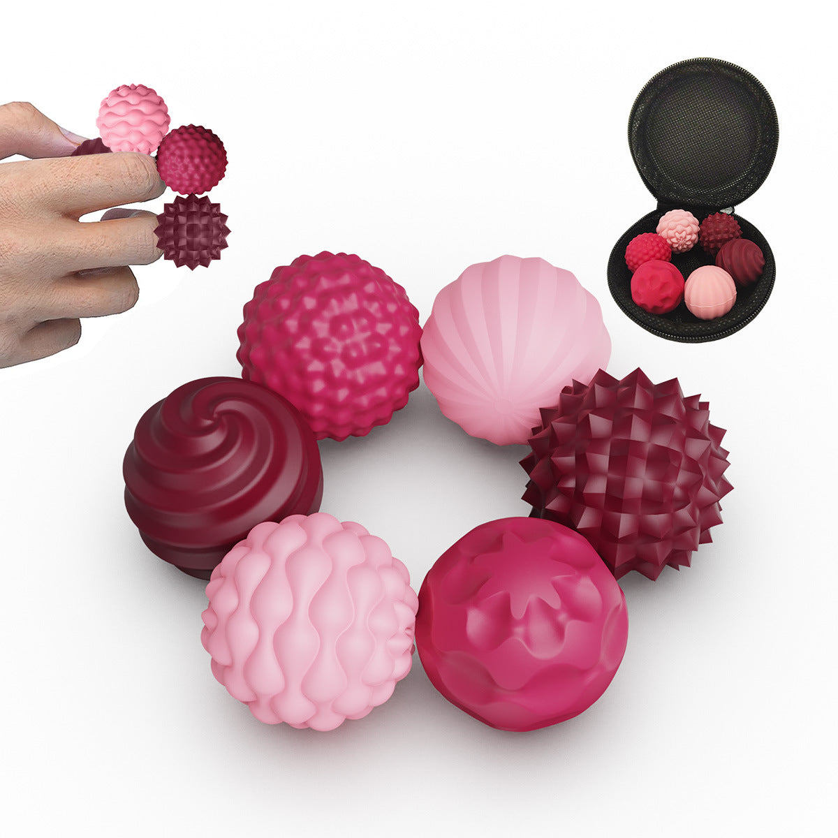 Cross-border new children's sensory toys silicone magnetic ball multi-texture sensory ball puzzle decompression toy spot