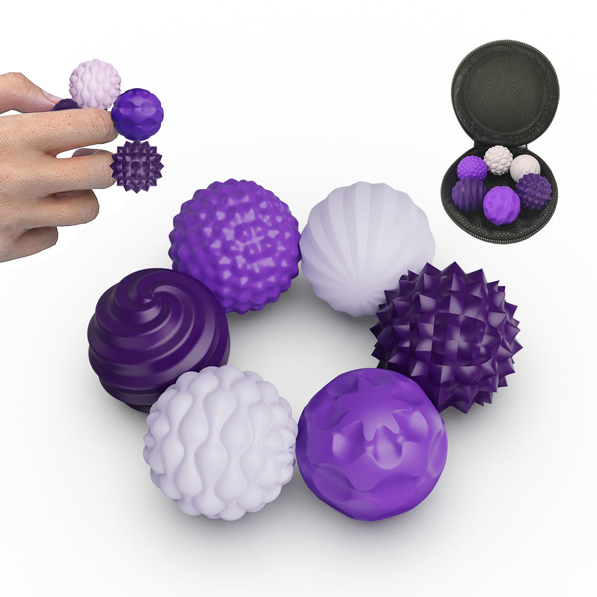 Cross-border new children's sensory toys silicone magnetic ball multi-texture sensory ball puzzle decompression toy spot