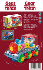 Light Up Transparent Gear Car Toy with LED Light Music Early Educational Toys Bump and Go Toy Luminous Toy Car for Kids B433