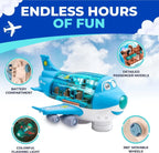 360 Degree Rotating Electric Airplane Model Toy with Bump and Go Action, Music & Lights Educational Toys for Kids Birthday Gifts