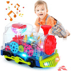 Light Up Transparent Gear Tank Toy for Kids Armored Car Toy with Visible Moving Gears Educational Crawling Toys for Toddlers