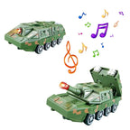 Children's Light Music Toy Car Electric Universal Driving Car Fighter Deformation Tank Robot