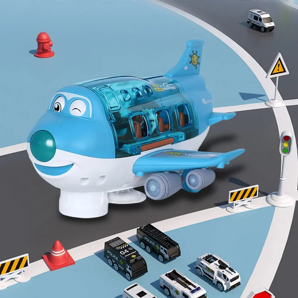 360 Degree Rotating Electric Airplane Model Toy with Bump and Go Action, Music & Lights Educational Toys for Kids Birthday Gifts