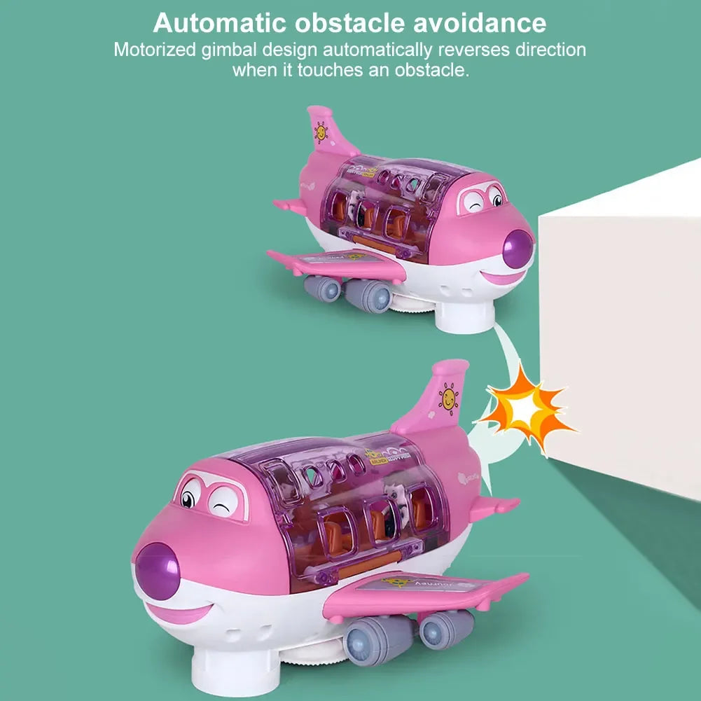 360 Degree Rotating Electric Airplane Model Toy with Bump and Go Action, Music & Lights Educational Toys for Kids Birthday Gifts