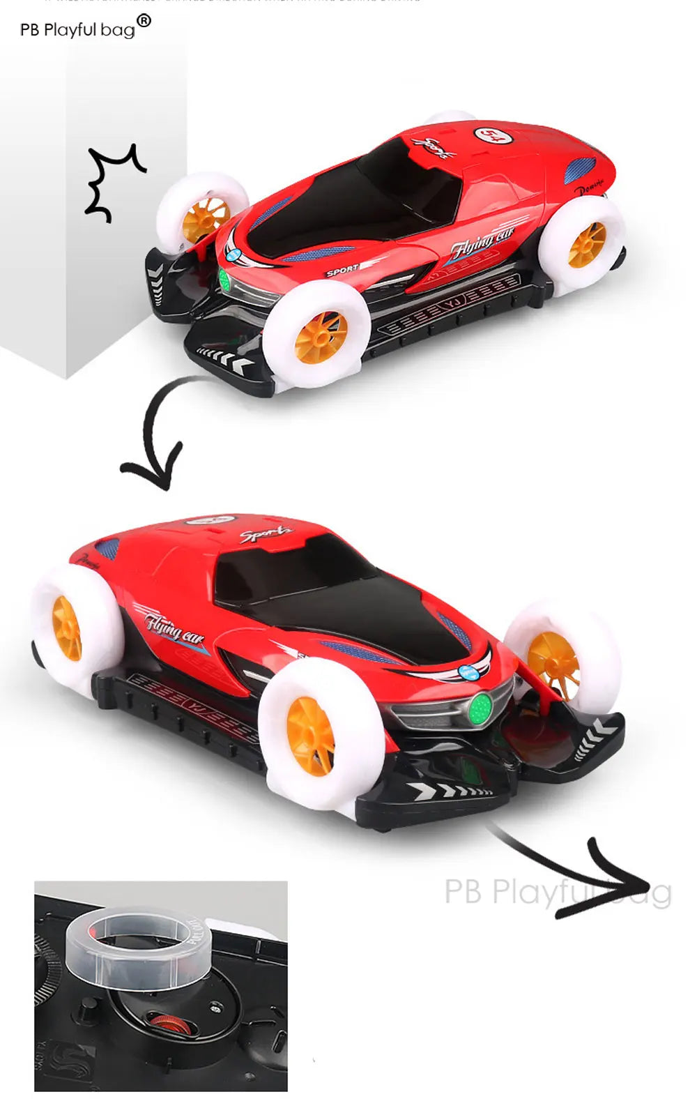 Cool Light Music Universal Four-wheel Car Electric Toys Stunt Transformation Rotating Car Boy's Birthday Gift Funny Toy VG186