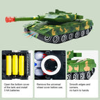Children's Light Music Toy Car Electric Universal Driving Car Fighter Deformation Tank Robot