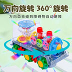 Light Up Transparent Gear Car Toy with LED Light Music Early Educational Toys Bump and Go Toy Luminous Toy Car for Kids B433