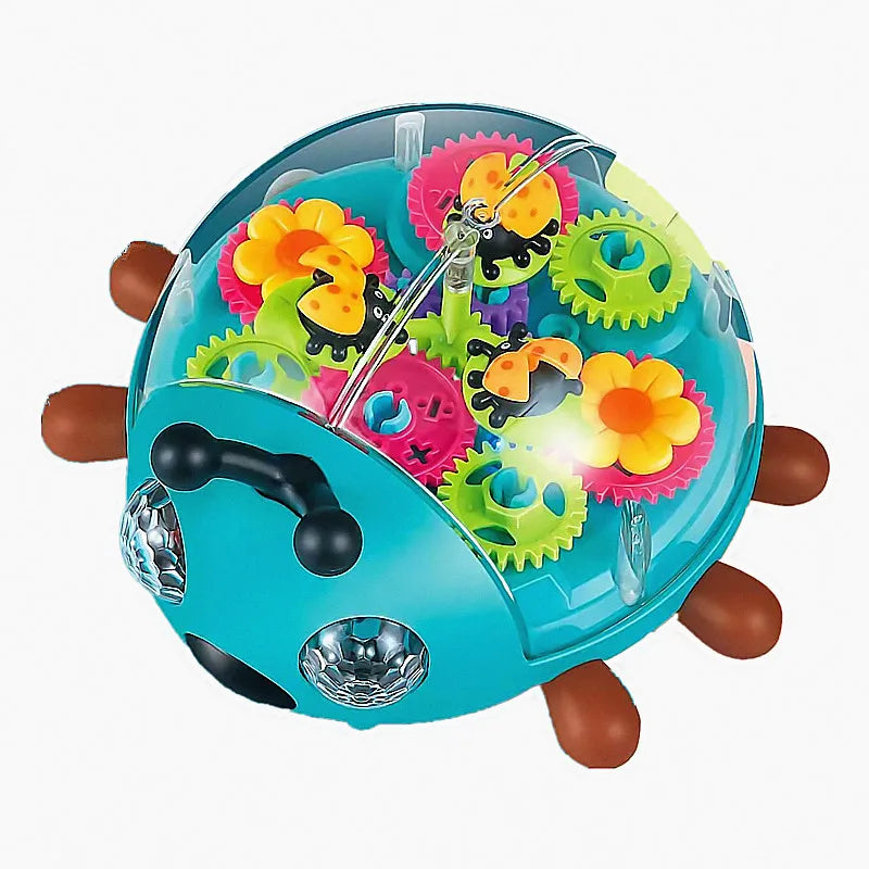 Electric Music with Light Beetle Toys 360° Rotation Walking Cute Interactive Sound Toy Early Education Toys for Kids Baby Childs