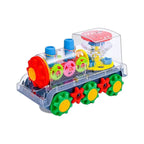 Light Up Transparent Gear Car Toy with LED Light Music Early Educational Toys Bump and Go Toy Luminous Toy Car for Kids B433