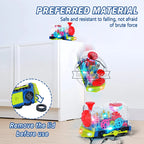 Light Up Transparent Gear Tank Toy for Kids Armored Car Toy with Visible Moving Gears Educational Crawling Toys for Toddlers