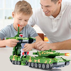 Children's Light Music Toy Car Electric Universal Driving Car Fighter Deformation Tank Robot