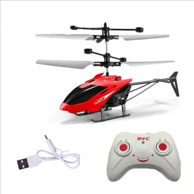 Inductive bidirectional helicopter charging remote control small aircraft indoor hovering anti-fall illuminated electric toy