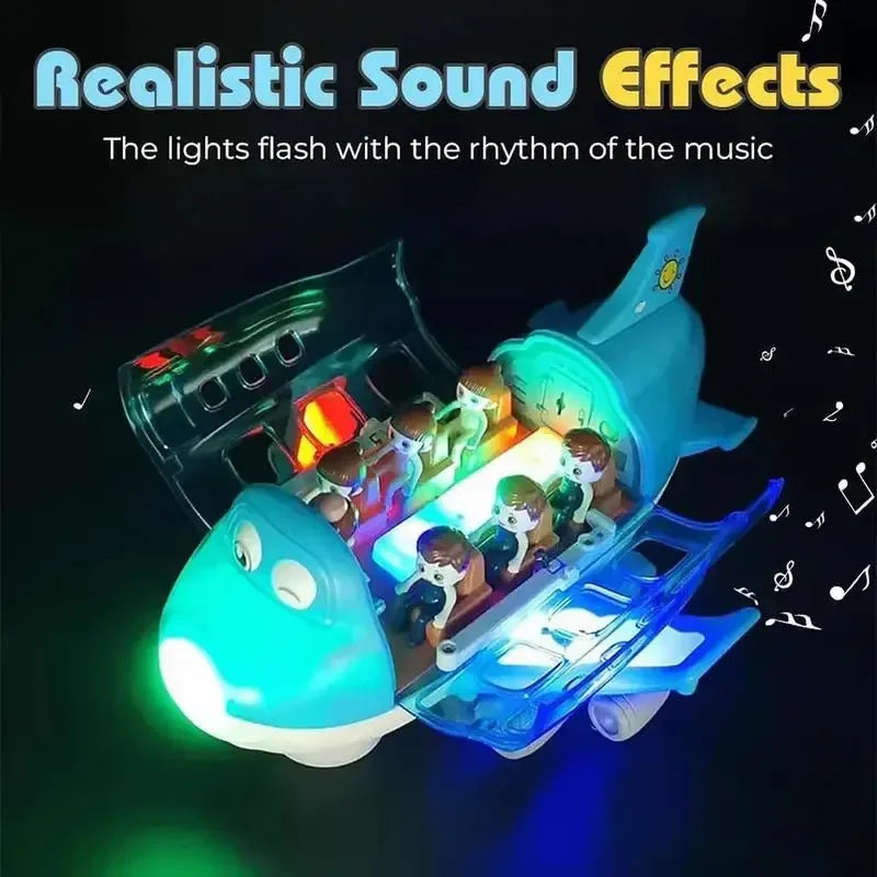 360 Degree Rotating Electric Airplane Model Toy with Bump and Go Action, Music & Lights Educational Toys for Kids Birthday Gifts