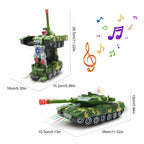 Children's Light Music Toy Car Electric Universal Driving Car Fighter Deformation Tank Robot