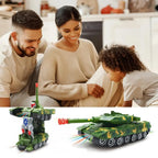 Children's Light Music Toy Car Electric Universal Driving Car Fighter Deformation Tank Robot