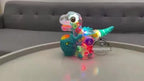 Transparent Toy Car for kids Electronic Light Sound Music Electric Gear Dinosaur Toys for Toddlers Boys Educational Crawling Toy