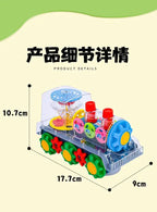 Light Up Transparent Gear Car Toy with LED Light Music Early Educational Toys Bump and Go Toy Luminous Toy Car for Kids B433