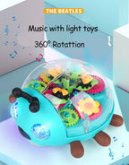 Electric Music with Light Beetle Toys 360° Rotation Walking Cute Interactive Sound Toy Early Education Toys for Kids Baby Childs