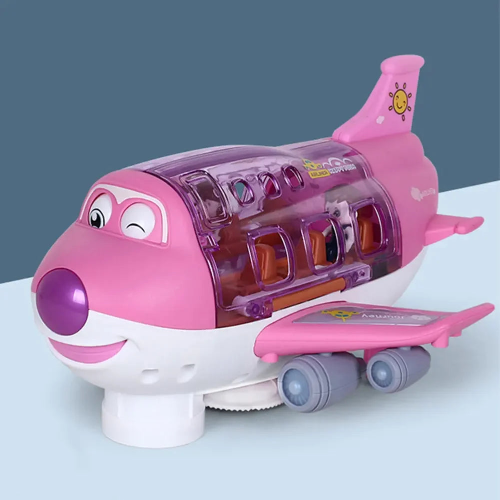 360 Degree Rotating Electric Airplane Model Toy with Bump and Go Action, Music & Lights Educational Toys for Kids Birthday Gifts
