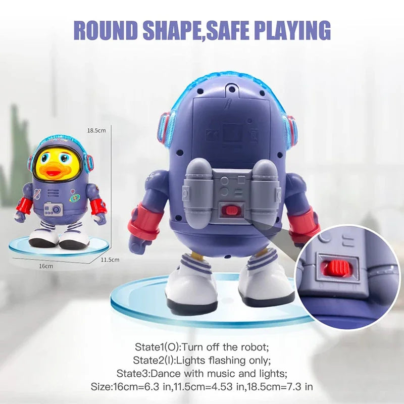 Baby Montessori Electric Space Duck Music Toy Moving Walking Dancing Interactive Toys Electronic Pets Duck Doll for Toddler Gift