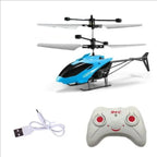 Inductive bidirectional helicopter charging remote control small aircraft indoor hovering anti-fall illuminated electric toy
