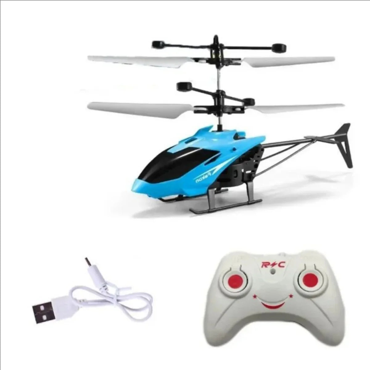 Inductive bidirectional helicopter charging remote control small aircraft indoor hovering anti-fall illuminated electric toy