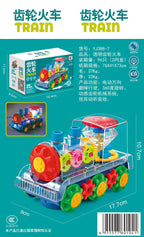 Light Up Transparent Gear Car Toy with LED Light Music Early Educational Toys Bump and Go Toy Luminous Toy Car for Kids B433