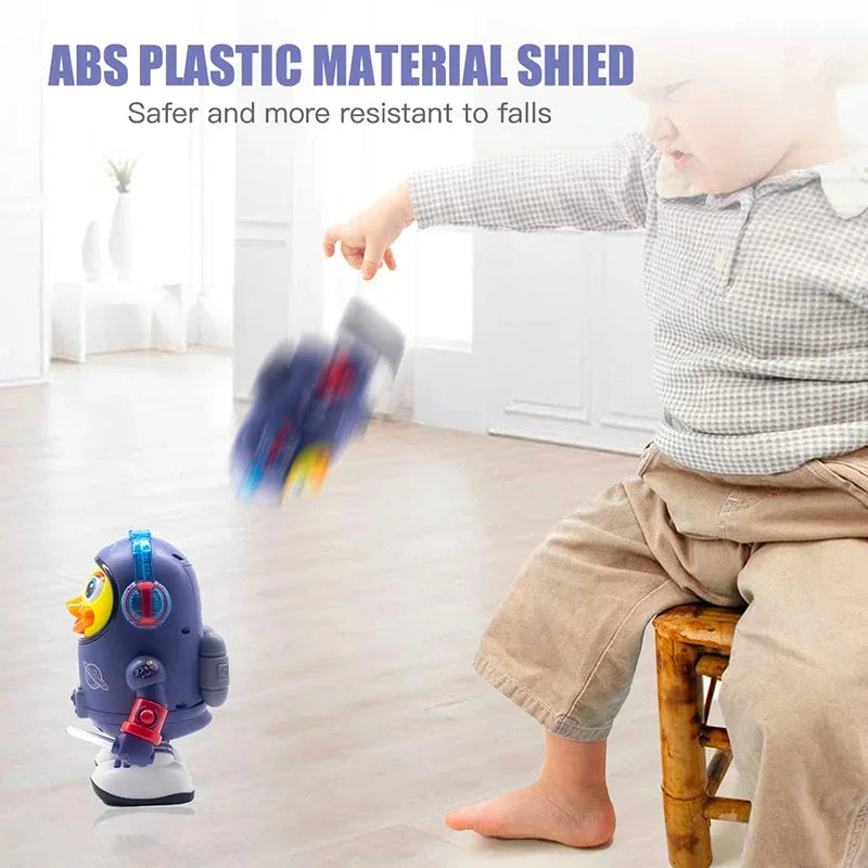 Baby Montessori Electric Space Duck Music Toy Moving Walking Dancing Interactive Toys Electronic Pets Duck Doll for Toddler Gift