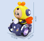 Children's electric face changing bee car  years old, 2 and a half years old, 3 babies with sound and moveme