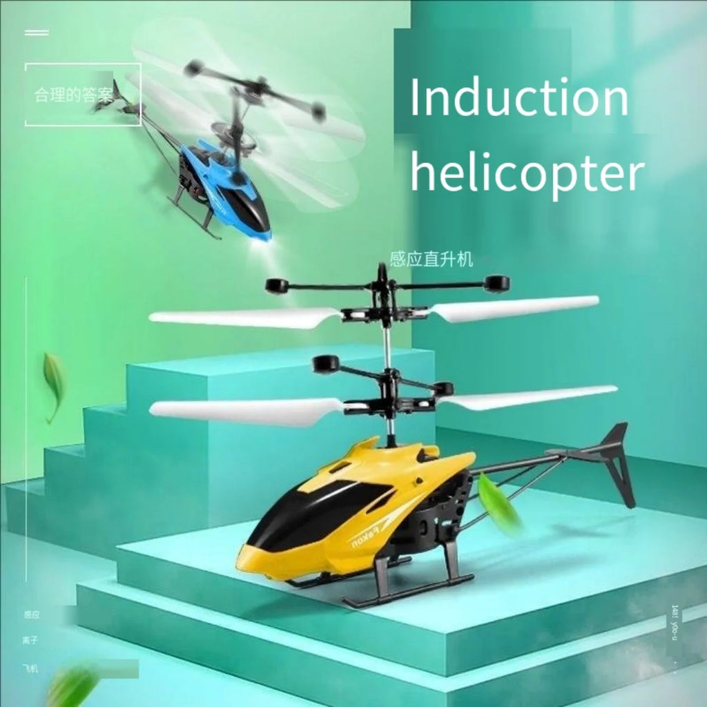 Inductive bidirectional helicopter charging remote control small aircraft indoor hovering anti-fall illuminated electric toy