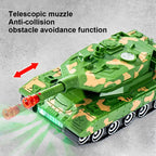 Children's Light Music Toy Car Electric Universal Driving Car Fighter Deformation Tank Robot