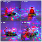 Light Up Transparent Gear Tank Toy for Kids Armored Car Toy with Visible Moving Gears Educational Crawling Toys for Toddlers