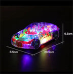 Kid Transparent Electric Car Sensory Racing Car Toy Colorful Moving Gears with Music Light Baby Crawling Toy Educational Gift