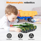 Children's Light Music Toy Car Electric Universal Driving Car Fighter Deformation Tank Robot