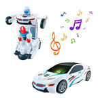 Children's Light Music Toy Car Electric Universal Driving Car Fighter Deformation Tank Robot