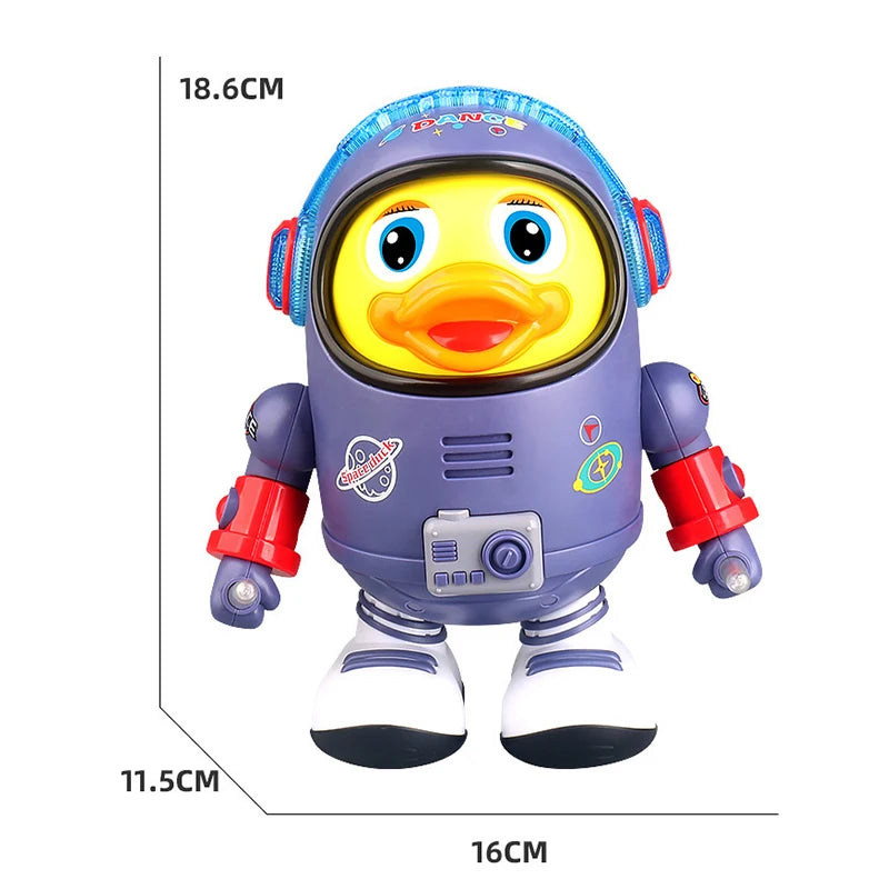 Baby Montessori Electric Space Duck Music Toy Moving Walking Dancing Interactive Toys Electronic Pets Duck Doll for Toddler Gift