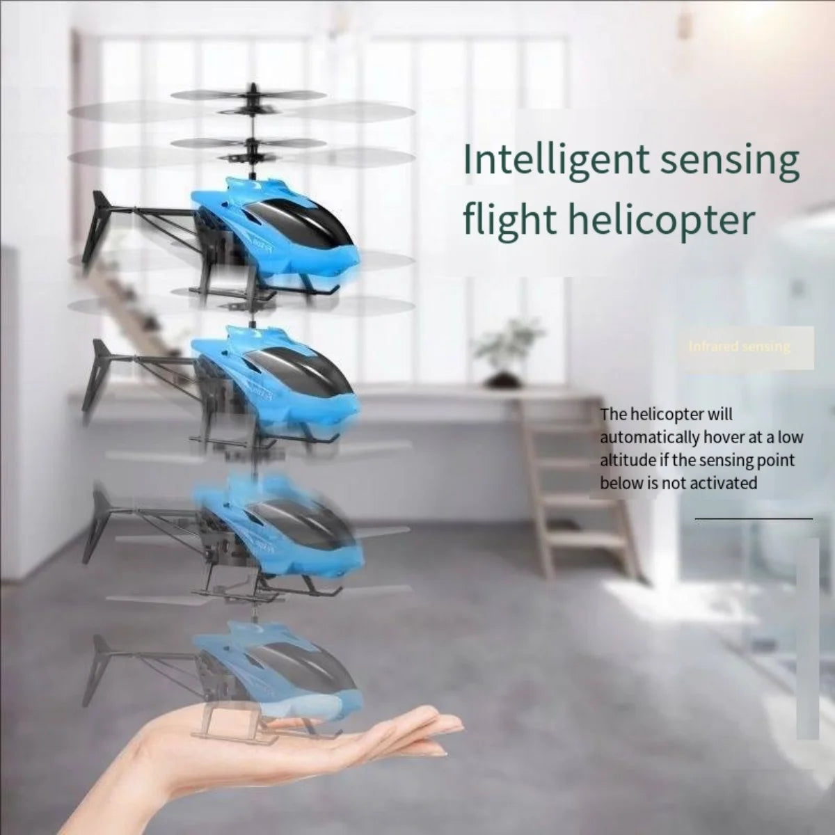 Inductive bidirectional helicopter charging remote control small aircraft indoor hovering anti-fall illuminated electric toy