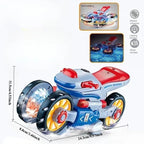 Deformation Motorcycle Toy Stunt Rotating Universal Car Toy with Light & Music for Kids Toddler Variant Music Motorcycle Toy