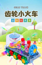 Light Up Transparent Gear Car Toy with LED Light Music Early Educational Toys Bump and Go Toy Luminous Toy Car for Kids B433
