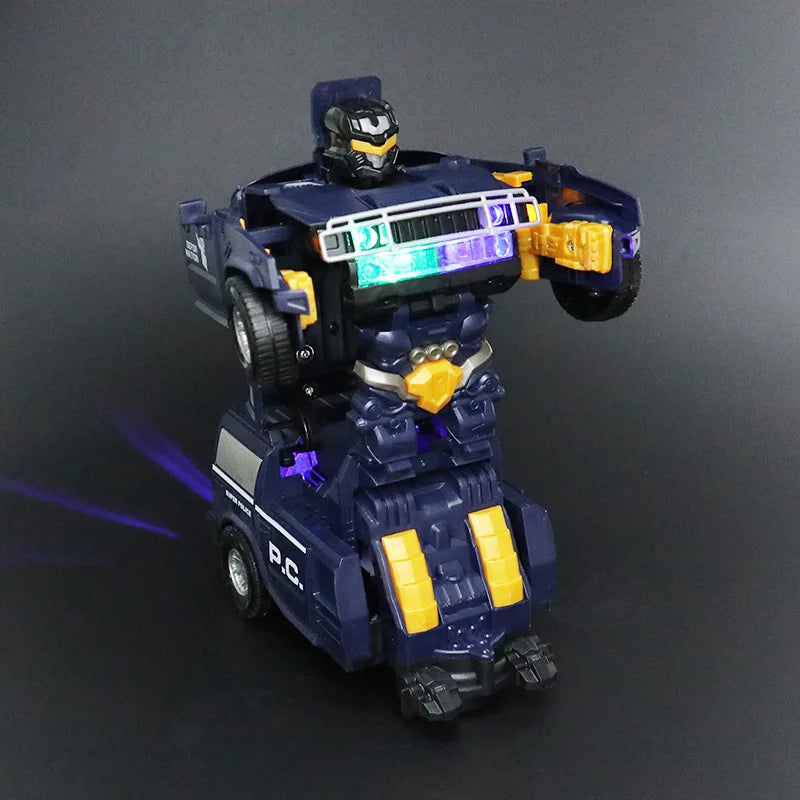 New One-key Deformation Car Toys Automatic Transform Robot Plastic Model Car Funny Diecasts Toy Boys Amazing Gifts Kid Toy