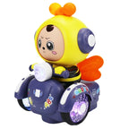 Children's electric face changing bee car  years old, 2 and a half years old, 3 babies with sound and moveme