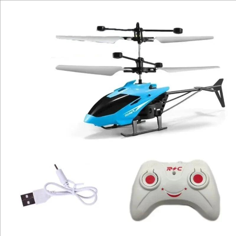 Inductive bidirectional helicopter charging remote control small aircraft indoor hovering anti-fall illuminated electric toy